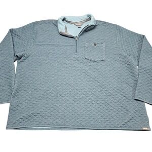 Eddie Bauer Quilted Quarter Zip Pullover 2XL Slate Blue Outdoor Casual Layering